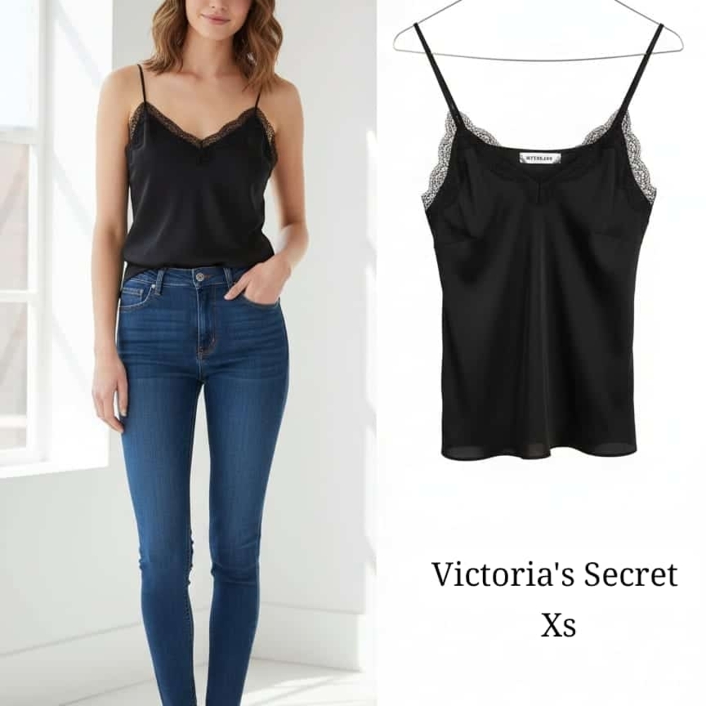 Victoria's Secret Elegant Black Cami with Lace